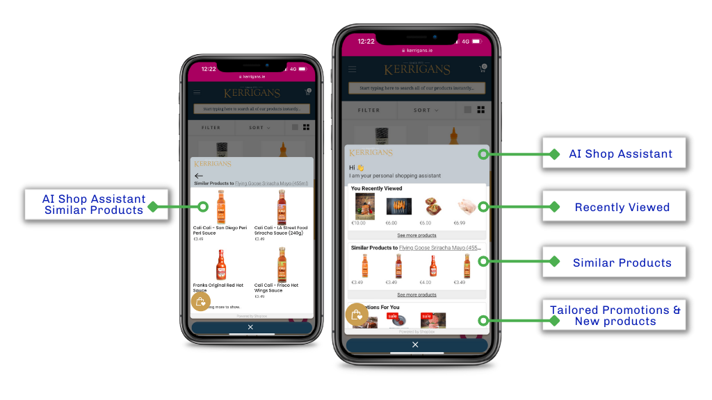 An example of AI-Powered Recommendations on the product listing page 
