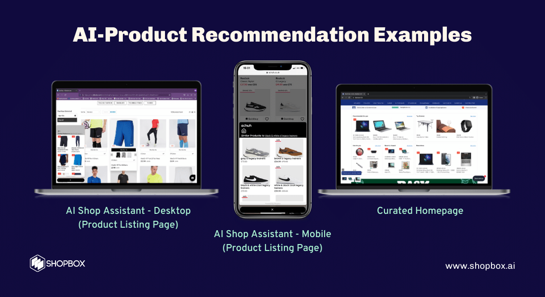Examples of AI product recommendations