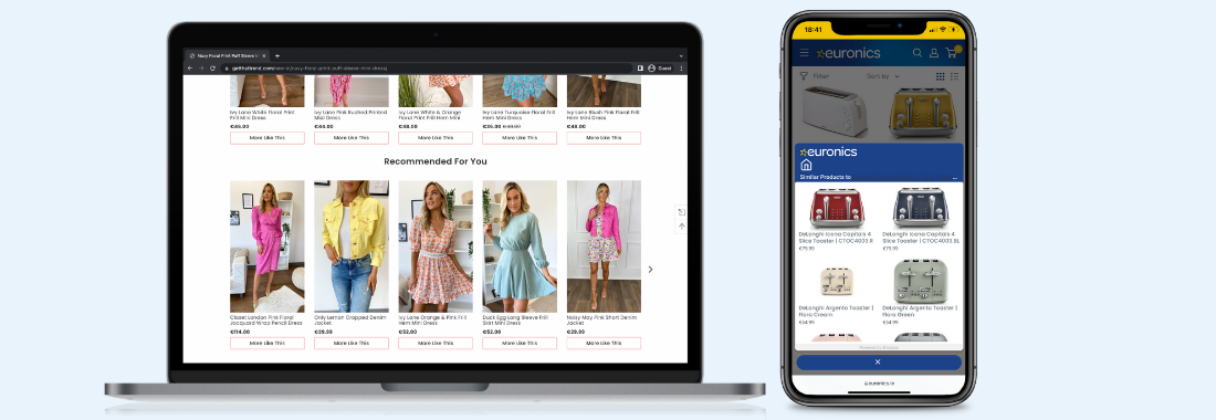 Examples of ai powered recommendations on fashion and electronics stores leading to basket size increase