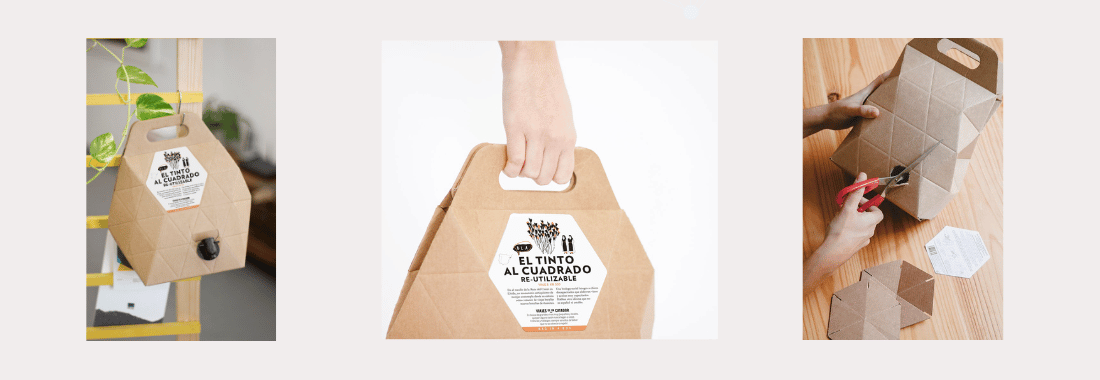 An image of eco-friendly packaging for wine, showcasing sustainability in retail trends with a reusable and plastic-free solution.