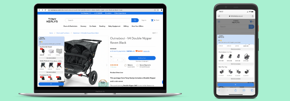 personalised promotions and new stock recommendation on tony kealys store using Shopbox's AI